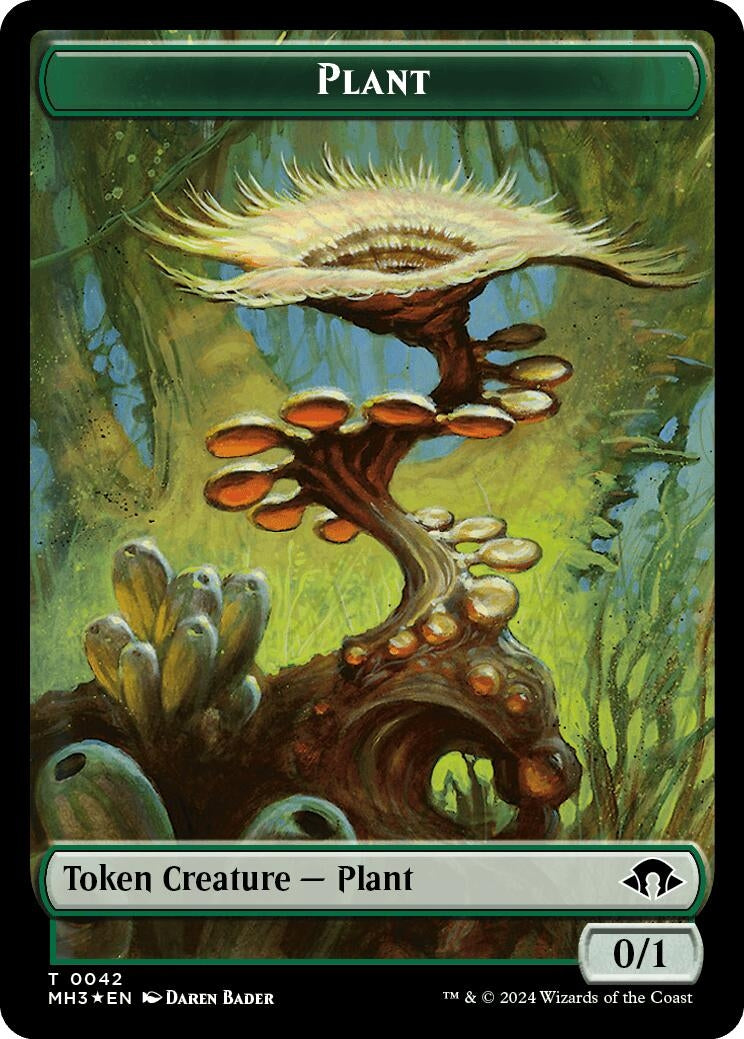 Image for Plant (Ripple Foil) // Zombie  Double-Sided Token (42 // 21) (Modern Horizons 3) - Magic: The Gathering