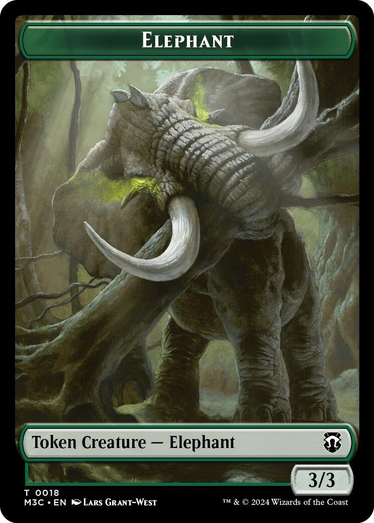 Image for Elephant (Ripple Foil) // Beast (0016) Double-Sided Token (18 // 16) (Commander: Modern Horizons 3) - Magic: The Gathering