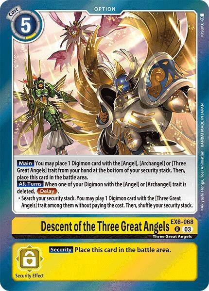 Image for Descent of the Three Great Angels (EX6-068 R) (Infernal Ascension) - Digimon Card Game