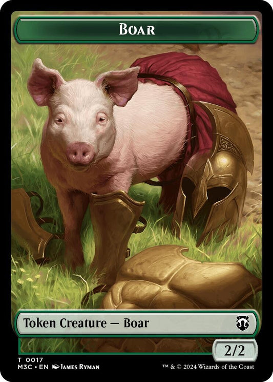 Image for Boar (Ripple Foil) // Forest Dryad Double-Sided Token (17 // 19) (Commander: Modern Horizons 3) - Magic: The Gathering