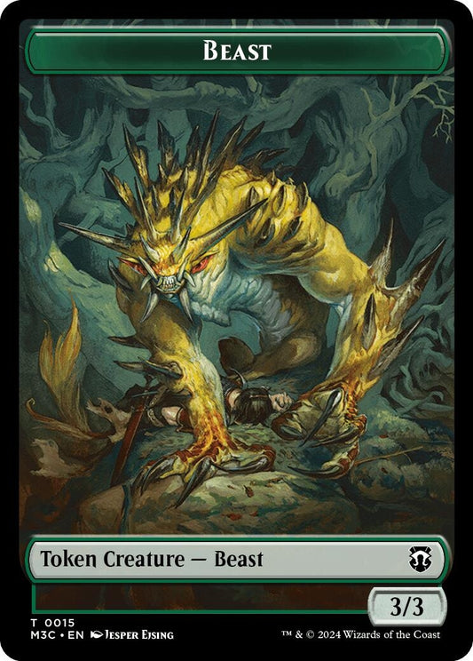 Image for Beast (0015) (Ripple Foil) // Insect (0025) Double-Sided Token (15 // 25) (Commander: Modern Horizons 3) - Magic: The Gathering