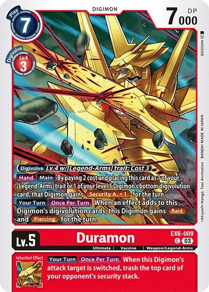 Image for Duramon (EX6-009 C) (Infernal Ascension) - Digimon Card Game