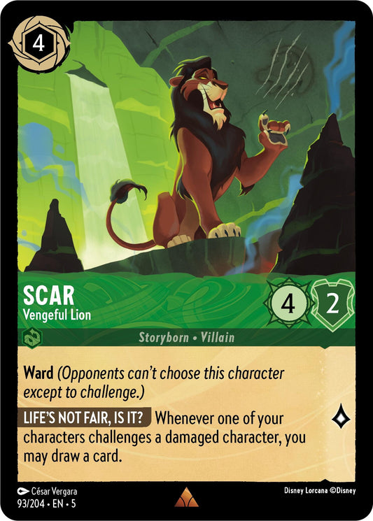 Image for Scar - Vengeful Lion (93/204) (Shimmering Skies) - Disney Lorcana