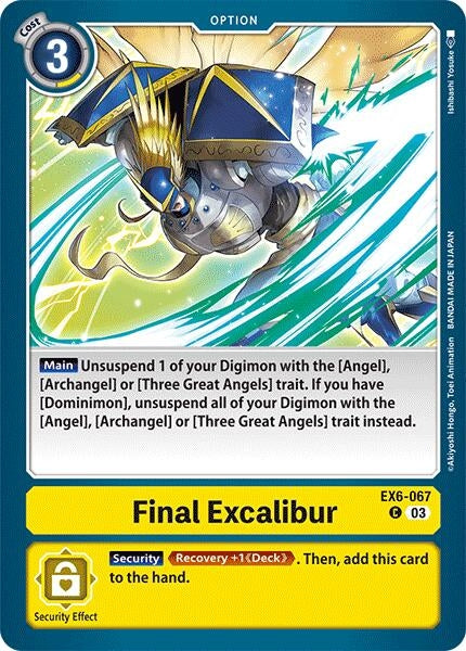 Image for Final Excalibur (EX6-067 C) (Infernal Ascension) - Digimon Card Game