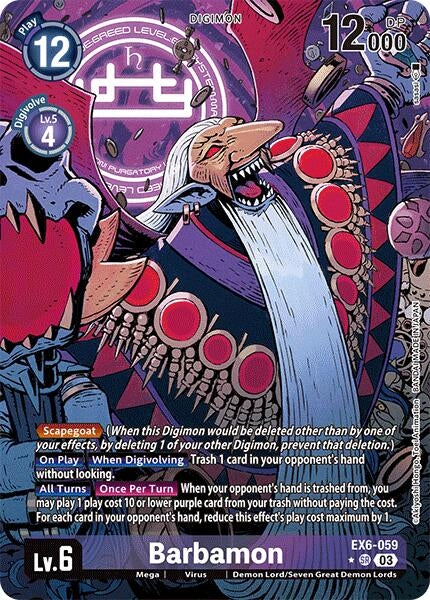 Image for Barbamon (Alternate Art) (EX6-059 SR) (Infernal Ascension) - Digimon Card Game