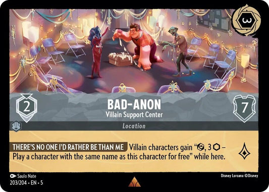 Image for Bad-Anon - Villain Support Center (203/204) (Shimmering Skies) - Disney Lorcana