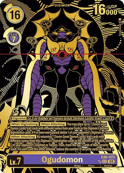 Image for Ogudomon (Textured) (EX6-073 SEC) (Infernal Ascension) - Digimon Card Game