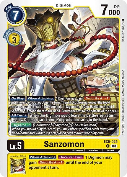 Image for Sanzomon (EX6-025 C) (Infernal Ascension) - Digimon Card Game