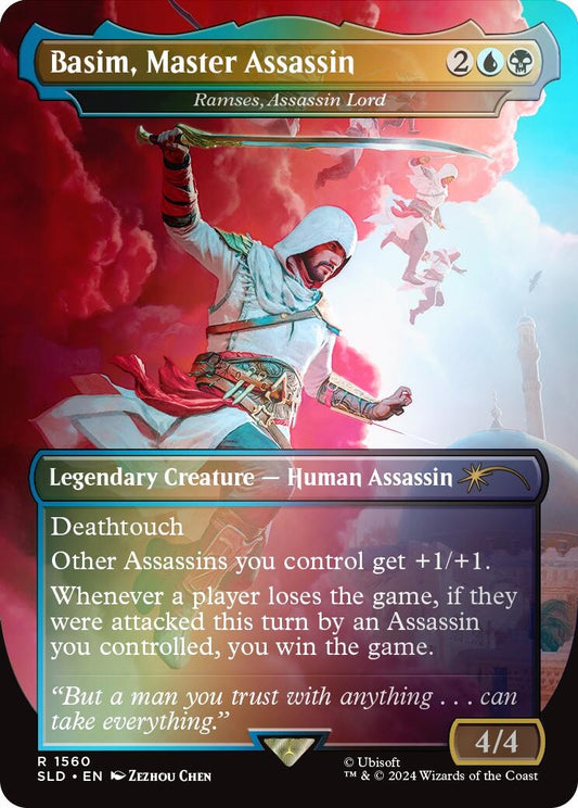 Image for Basim, Master Assassin - Ramses, Assassin Lord (Rainbow Foil) (1560) (Secret Lair Drop Series) - Magic: The Gathering