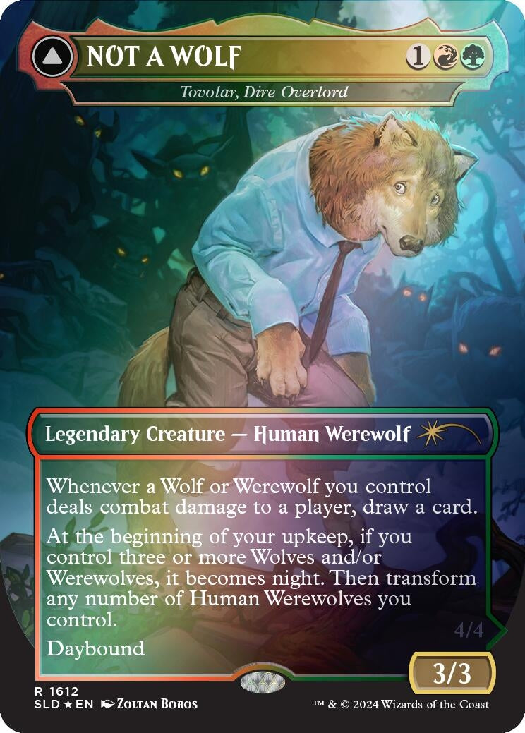 Image for NOT A WOLF - Tovolar, Dire Overlord (Rainbow Foil) (1612) (Secret Lair Drop Series) - Magic: The Gathering
