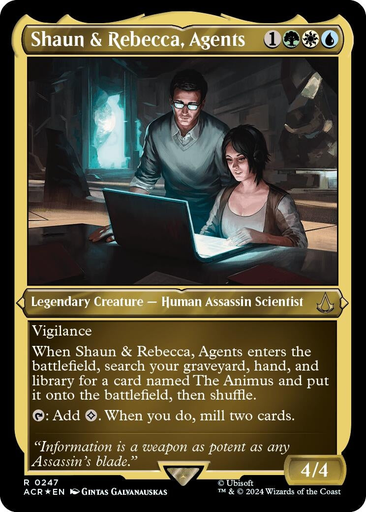 Image for Shaun & Rebecca, Agents (Foil Etched) (247) (Universes Beyond: Assassin's Creed) - Magic: The Gathering