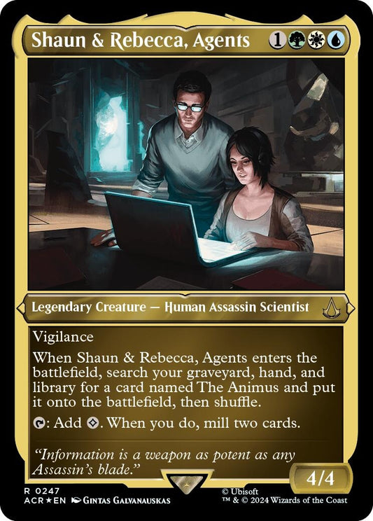 Image for Shaun & Rebecca, Agents (Foil Etched) (247) (Universes Beyond: Assassin's Creed) - Magic: The Gathering