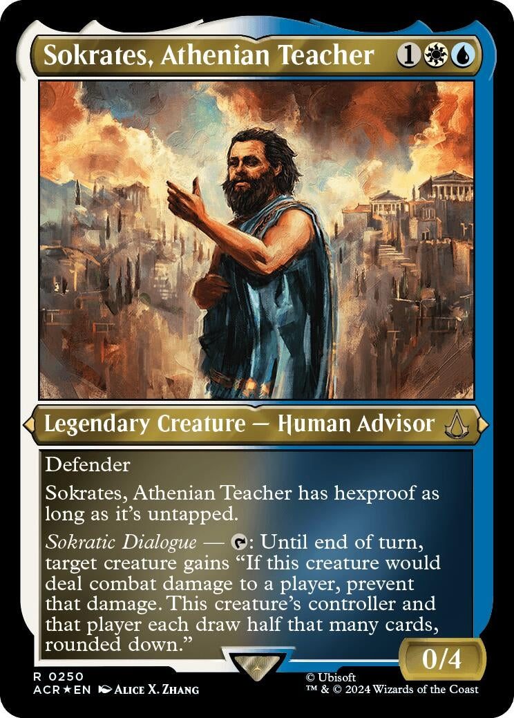 Image for Sokrates, Athenian Teacher (Foil Etched) (250) (Universes Beyond: Assassin's Creed) - Magic: The Gathering