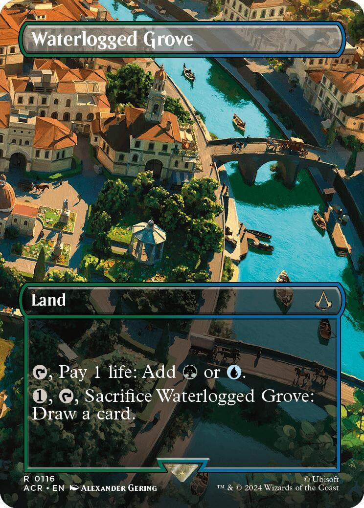 Image for Waterlogged Grove (Borderless) (116) (Universes Beyond: Assassin's Creed) - Magic: The Gathering