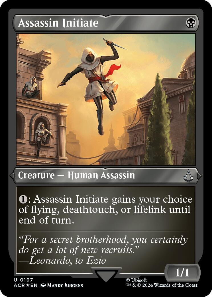 Image for Assassin Initiate (Foil Etched) (197) (Universes Beyond: Assassin's Creed) - Magic: The Gathering