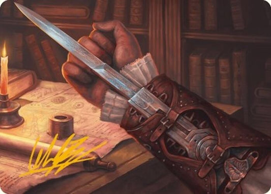 Image for Hidden Blade Art Card (Gold-Stamped Signature) (9) (Art Series: Universes Beyond: Assassin's Creed) - Magic: The Gathering