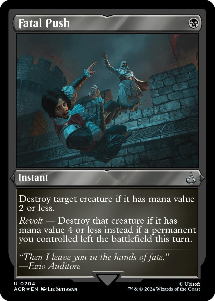 Image for Fatal Push (Foil Etched) (204) (Universes Beyond: Assassin's Creed) - Magic: The Gathering