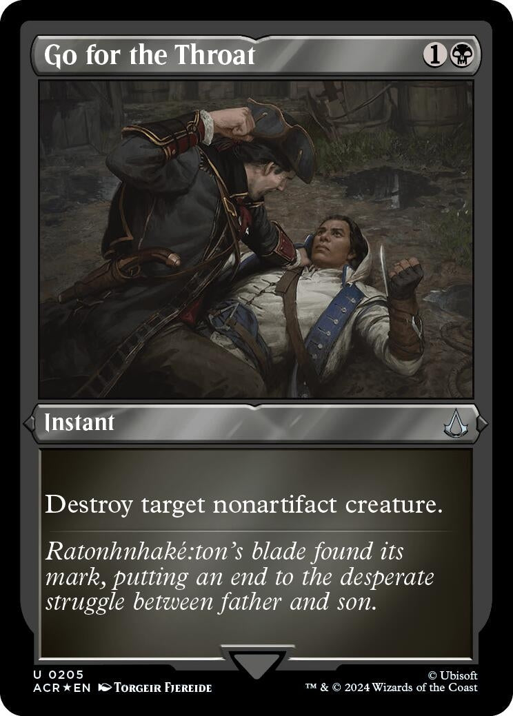 Image for Go for the Throat (Foil Etched) (205) (Universes Beyond: Assassin's Creed) - Magic: The Gathering