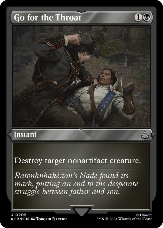 Image for Go for the Throat (Foil Etched) (205) (Universes Beyond: Assassin's Creed) - Magic: The Gathering