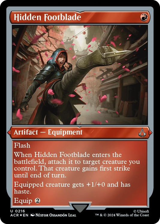 Image for Hidden Footblade (Foil Etched) (216) (Universes Beyond: Assassin's Creed) - Magic: The Gathering