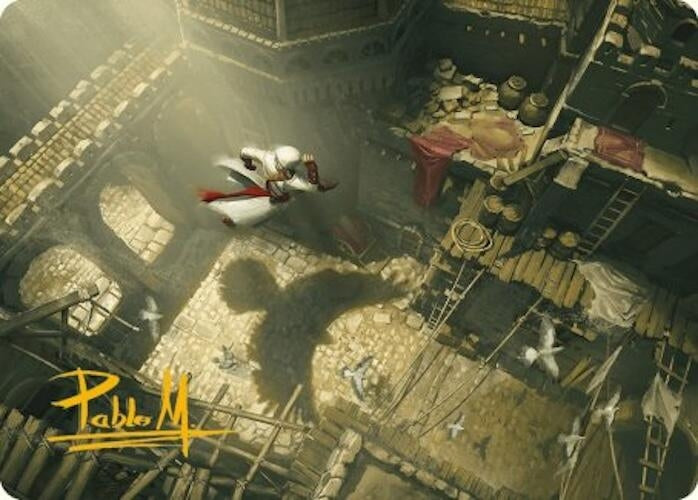 Image for Rooftop Bypass Art Card (Gold-Stamped Signature) (20) (Art Series: Universes Beyond: Assassin's Creed) - Magic: The Gathering