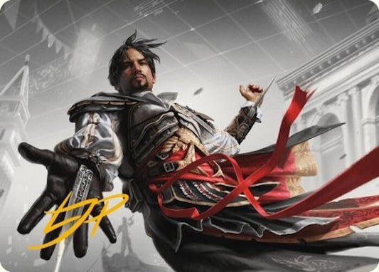 Image for Ezio Auditore da Firenze Art Card (Gold-Stamped Signature) (13) (Art Series: Universes Beyond: Assassin's Creed) - Magic: The Gathering