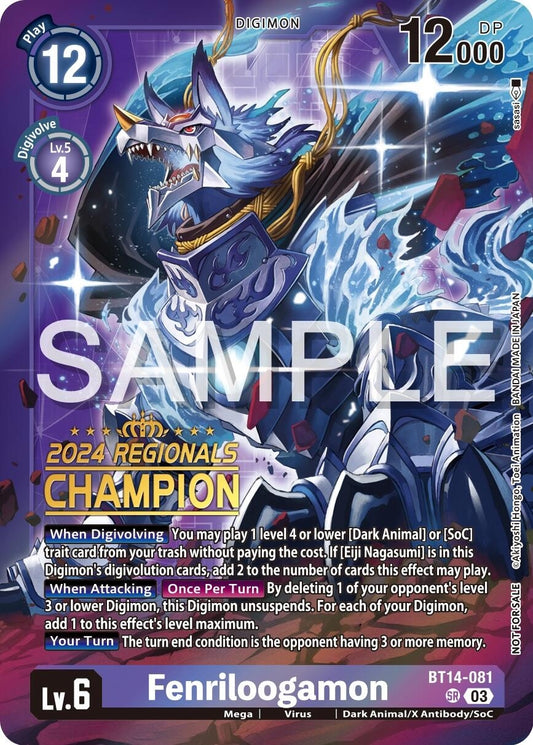 Image for Fenriloogamon (2024 Regionals Champion) (BT14-081 SR) (Blast Ace) - Digimon Card Game