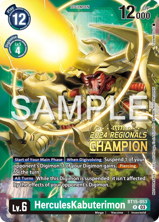 Image for HerculesKabuterimon (2024 Regionals Champion) (BT15-053 R) (Exceed Apocalypse) - Digimon Card Game