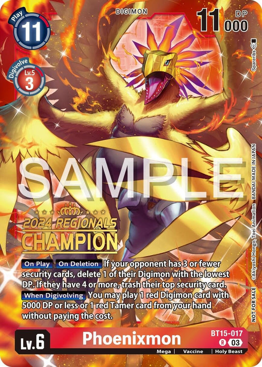 Image for Phoenixmon (2024 Regionals Champion) (BT15-017 R) (Exceed Apocalypse) - Digimon Card Game