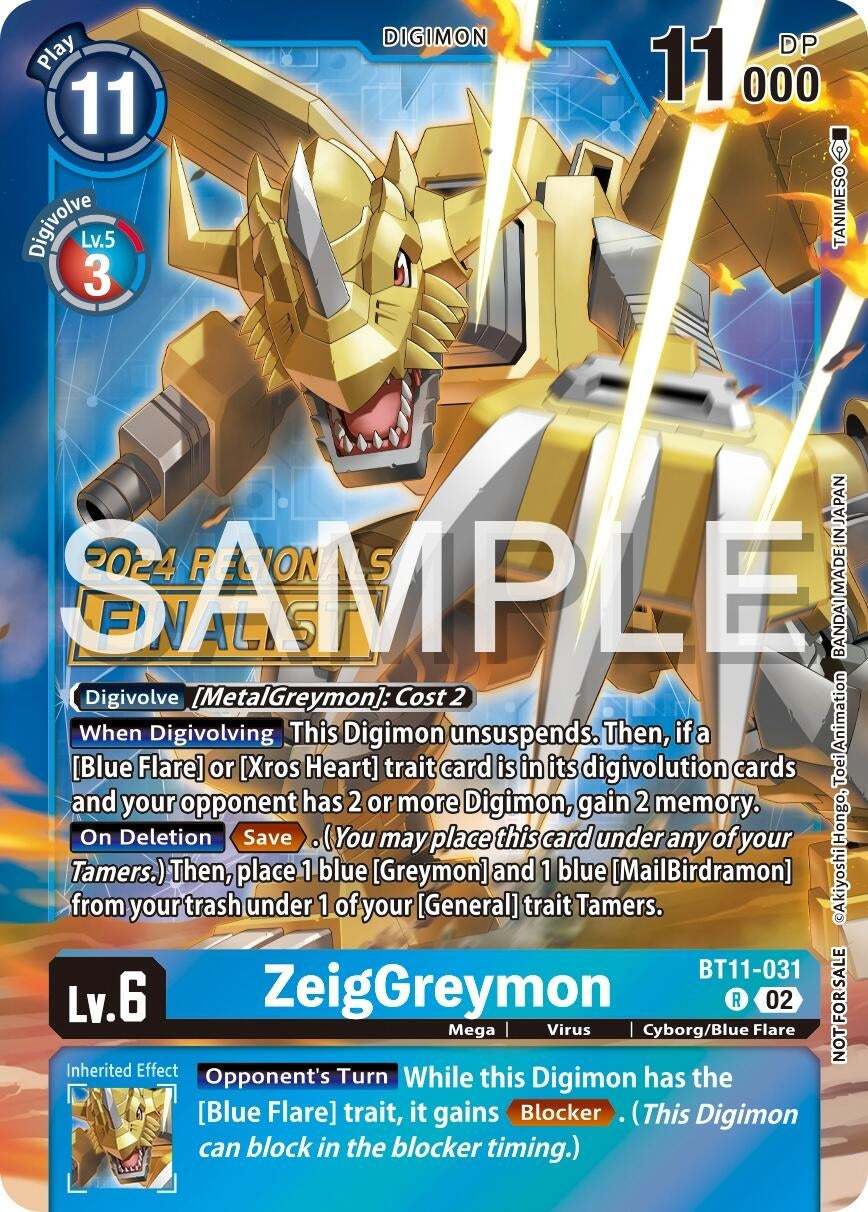 Image for ZeigGreymon (2024 Regionals Finalist) (BT11-031 R) (Dimensional Phase) - Digimon Card Game