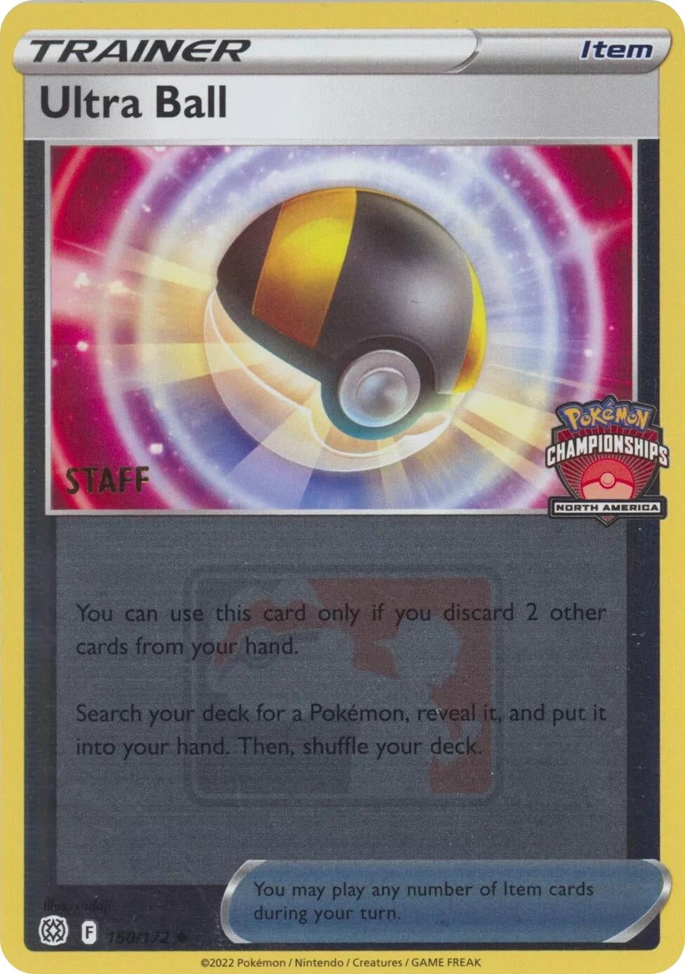 Image for Ultra Ball - 150/172 (North America Championships) [Staff] (150/172) (League & Championship Cards) - Pokemon