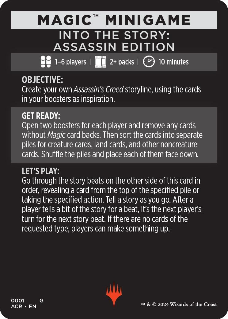Image for Magic Minigame: Into The Story: Assassin Edition (1) (Universes Beyond: Assassin's Creed) - Magic: The Gathering