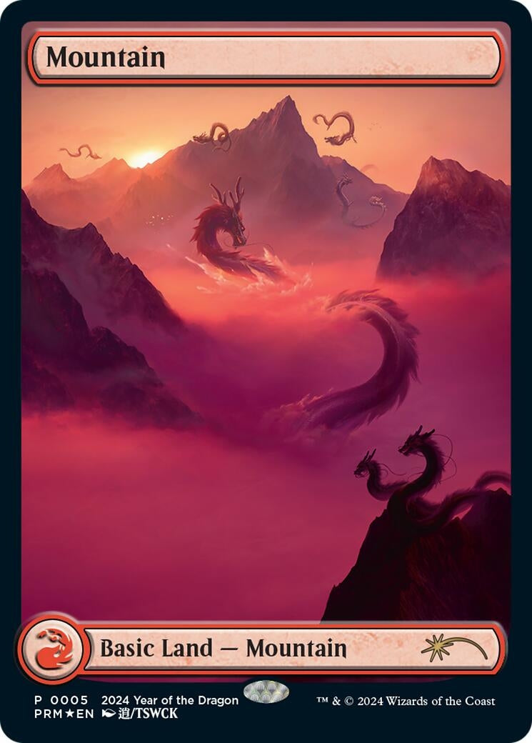 Image for Mountain (Year of the Dragon 2024) (5) (Standard Showdown Promos) - Magic: The Gathering