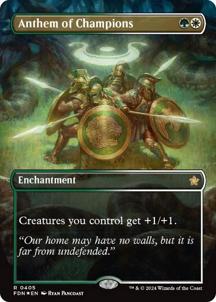 Image for Anthem of Champions (Borderless) (Mana Foil) (405) (Foundations) - Magic: The Gathering