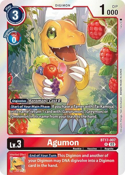 Image for Agumon (BT17-007 R) (Secret Crisis) - Digimon Card Game