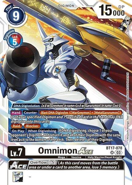 Image for Omnimon ACE (BT17-078 SR) (Secret Crisis) - Digimon Card Game
