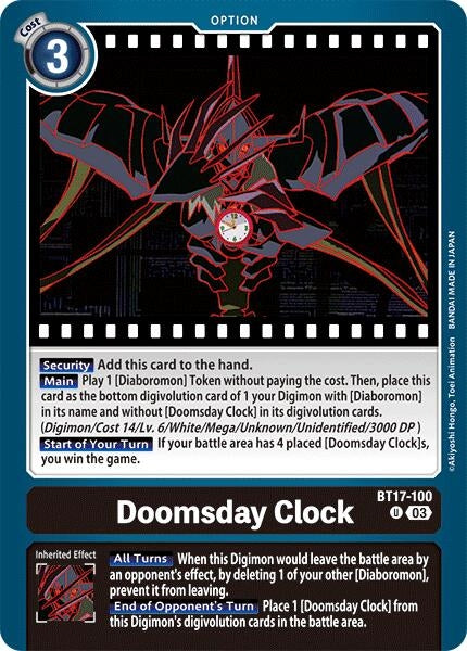 Image for Doomsday Clock (BT17-100 U) (Secret Crisis) - Digimon Card Game