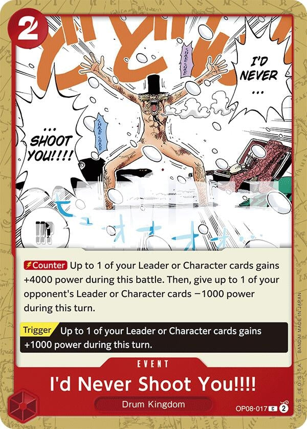 Image for I'd Never Shoot You!!!! (OP08-017) (Two Legends) - One Piece Card Game
