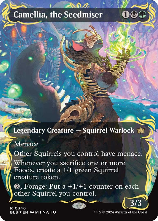 Image for Camellia, the Seedmiser (Borderless) (Raised Foil) (346) (Bloomburrow) - Magic: The Gathering