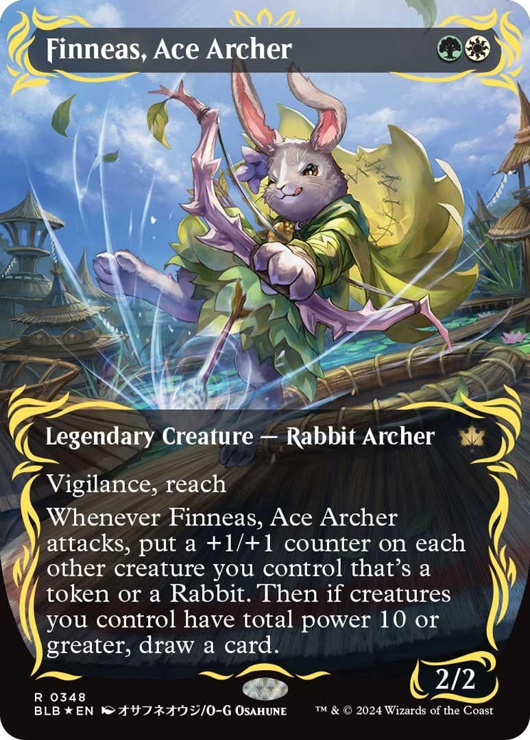 Image for Finneas, Ace Archer (Borderless) (Raised Foil) (348) (Bloomburrow) - Magic: The Gathering