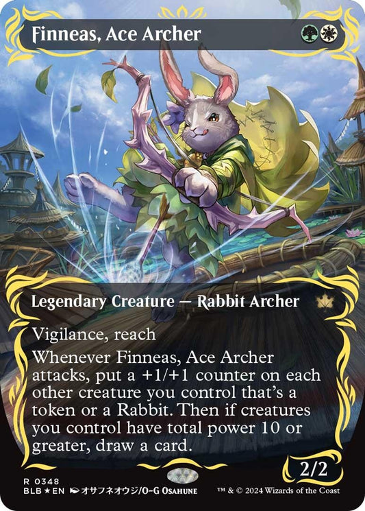 Image for Finneas, Ace Archer (Borderless) (Raised Foil) (348) (Bloomburrow) - Magic: The Gathering