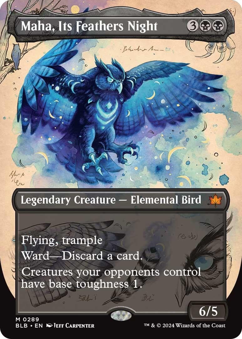 Image for Maha, Its Feathers Night (Borderless) (289) (Bloomburrow) - Magic: The Gathering