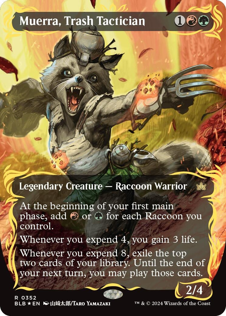Image for Muerra, Trash Tactician (Borderless) (Raised Foil) (352) (Bloomburrow) - Magic: The Gathering