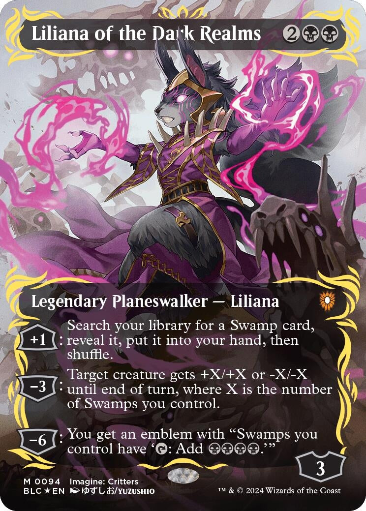 Image for Liliana of the Dark Realms (Borderless) (Raised Foil) (94) (Commander: Bloomburrow) - Magic: The Gathering