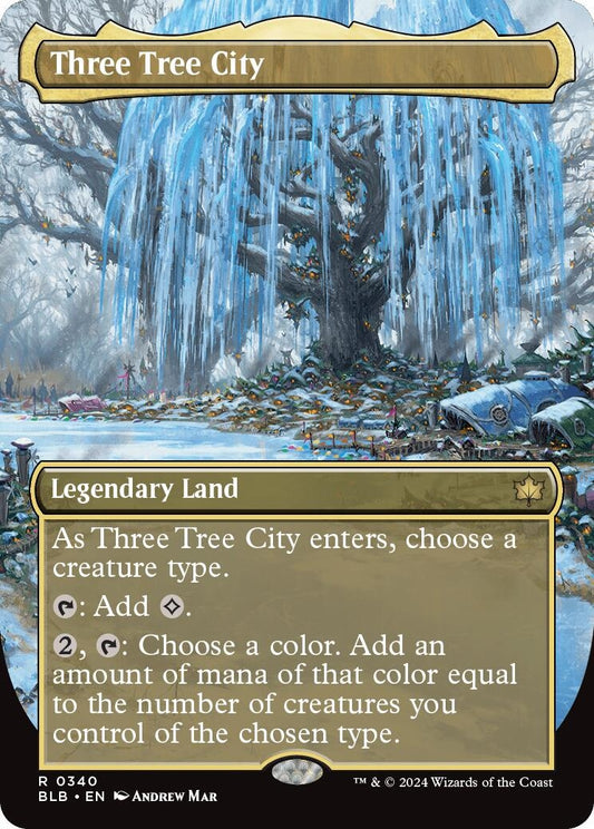 Image for Three Tree City (Borderless) (0340) (340) (Bloomburrow) - Magic: The Gathering