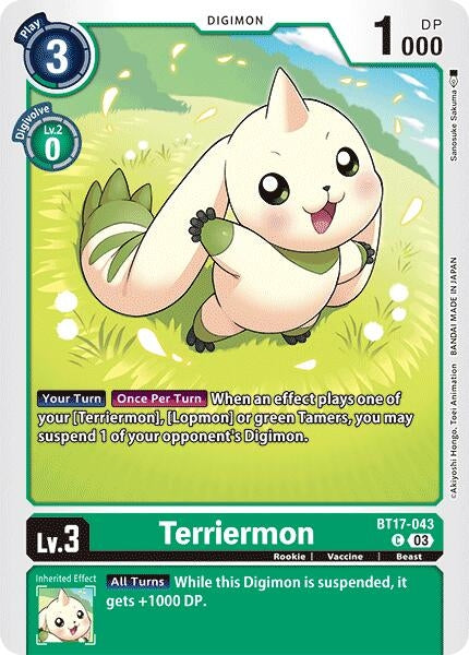 Image for Terriermon (BT17-043 C) (Secret Crisis) - Digimon Card Game