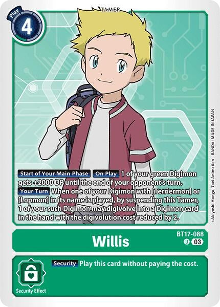 Image for Willis (BT17-088 U) (Secret Crisis) - Digimon Card Game