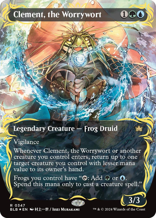 Image for Clement, the Worrywort (Borderless) (Raised Foil) (347) (Bloomburrow) - Magic: The Gathering