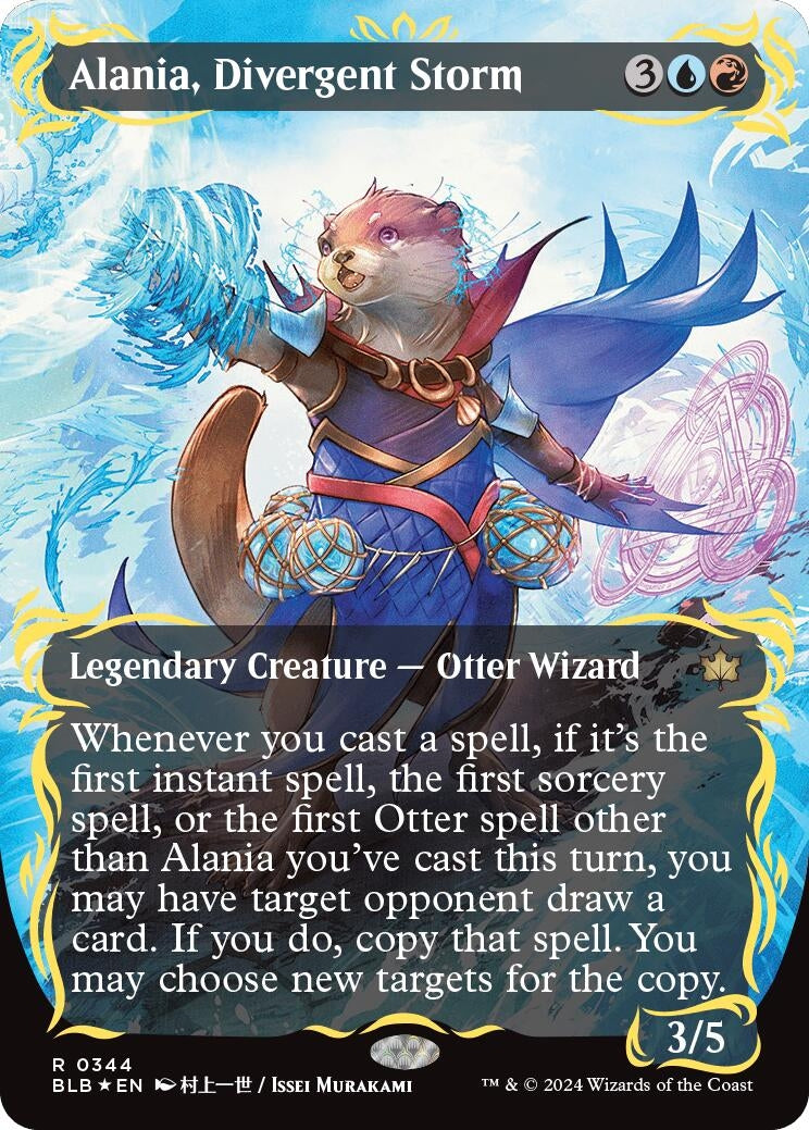 Image for Alania, Divergent Storm (Borderless) (Raised Foil) (344) (Bloomburrow) - Magic: The Gathering