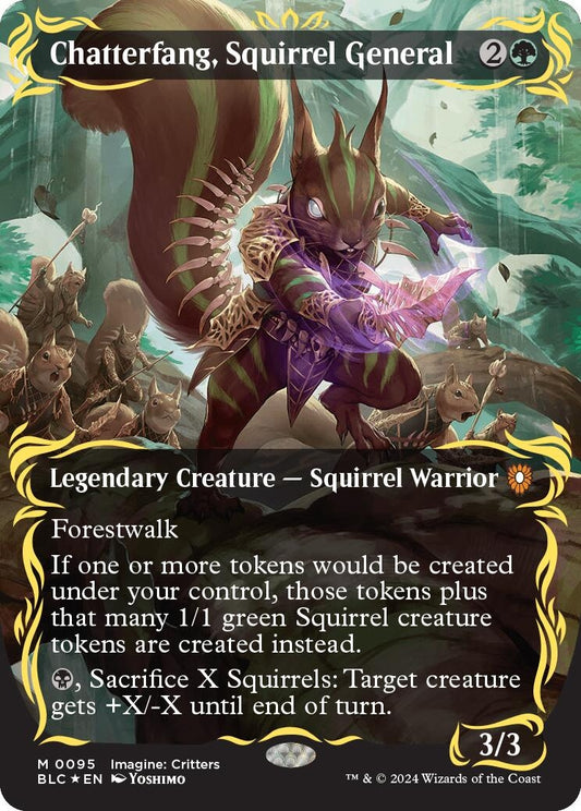 Image for Chatterfang, Squirrel General (Borderless) (Raised Foil) (95) (Commander: Bloomburrow) - Magic: The Gathering